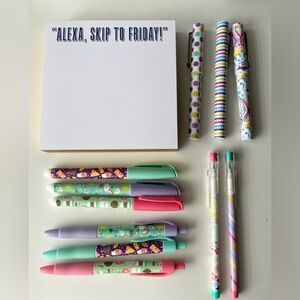 Colorful Kawaii Pen Marker and Notepad Set